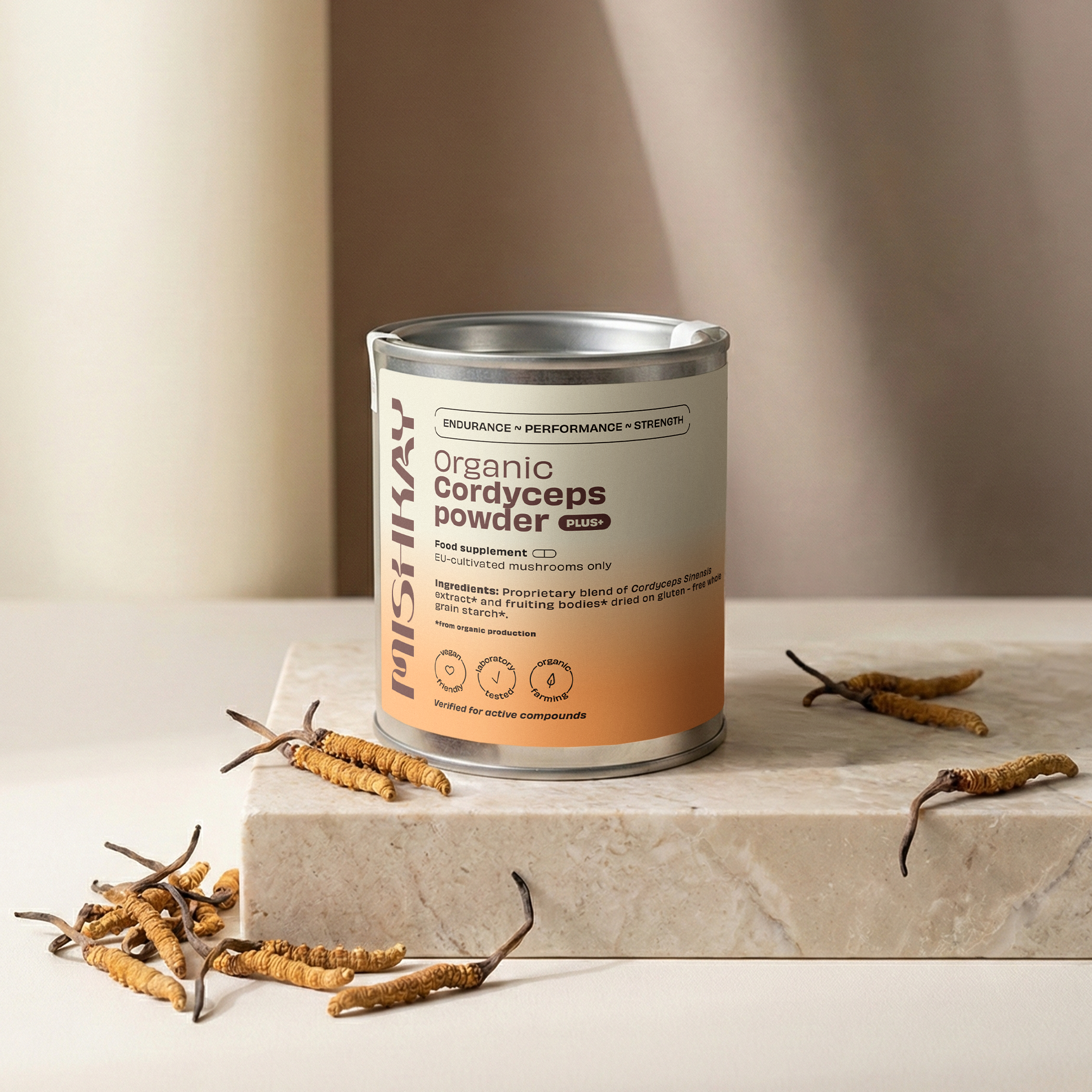 Organic Cordyceps Powder PLUS+, 100g.
