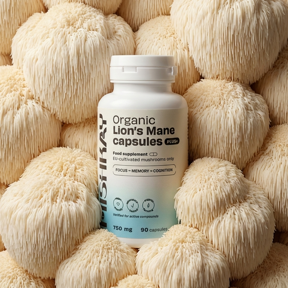 Organic Lion's Mane Capsules PLUS+, 750mg. (90 capsules)