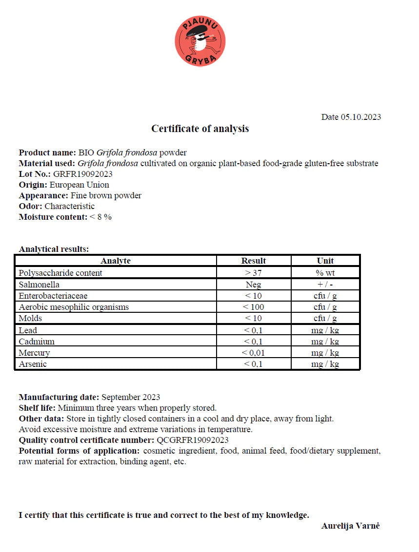 Organic Maitake PLUS+ Powder, 100g