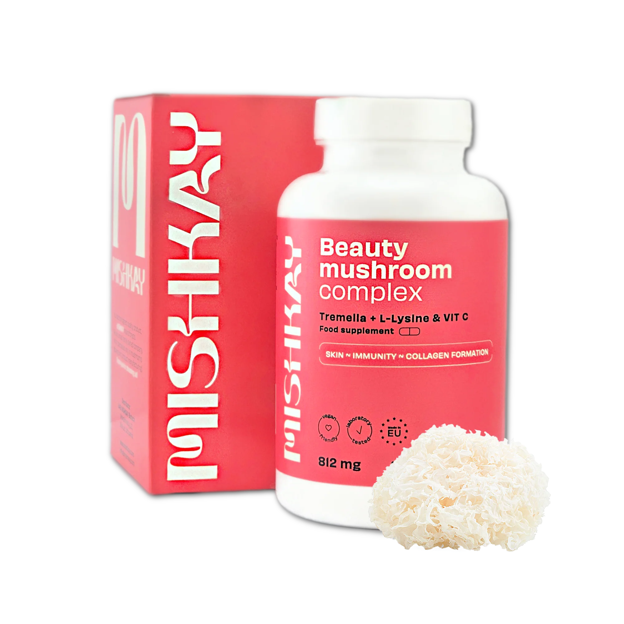 BEAUTY MUSHROOM : Tremella complex Capsules, 500mg. (120 capsules)