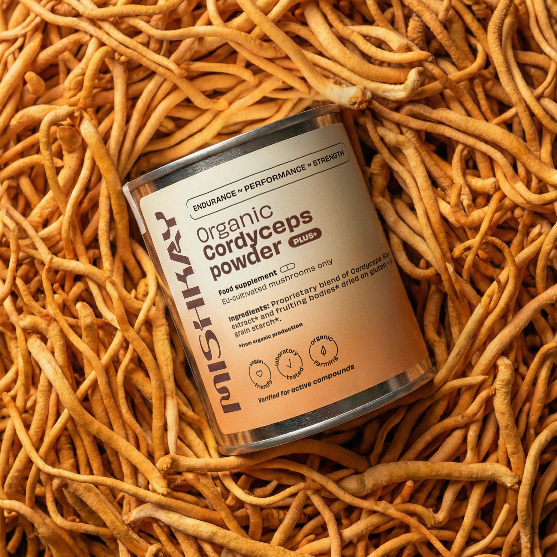 Organic Cordyceps Powder PLUS+, 100g.
