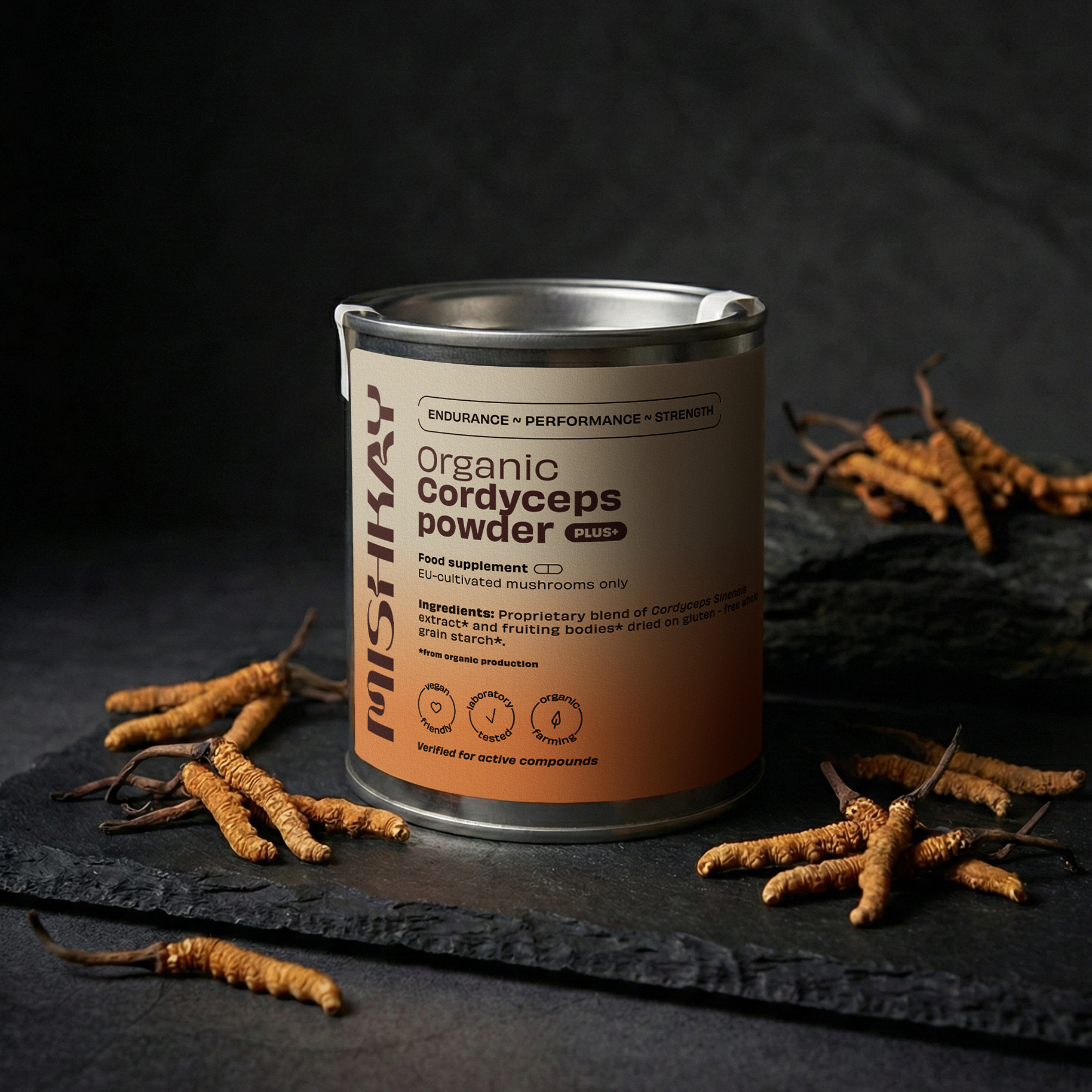 Organic Cordyceps Powder PLUS+, 100g.