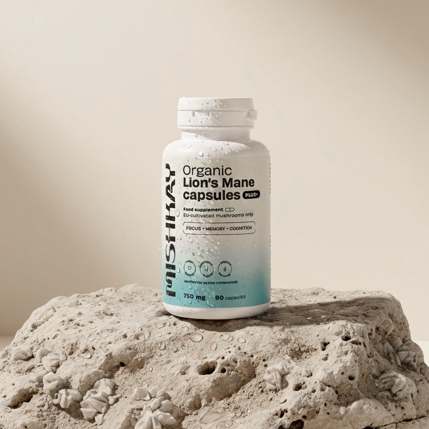 Organic Lion's Mane Capsules PLUS+, 750 mg. (90 capsules)