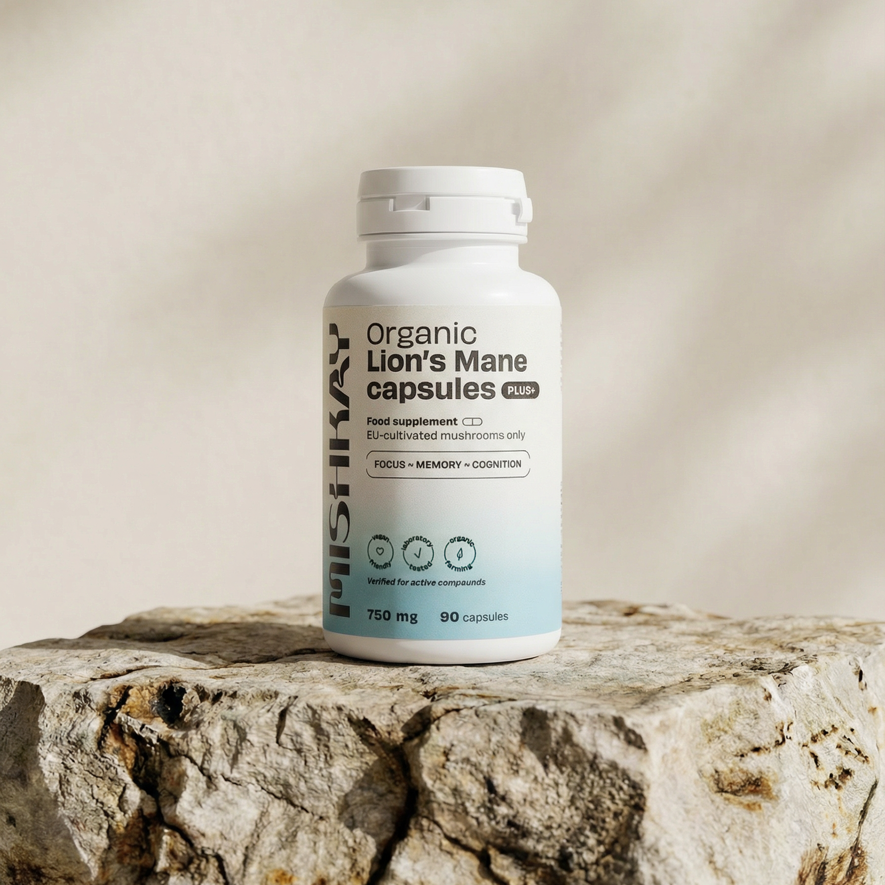 Organic Lion's Mane Capsules PLUS+, 750mg. (90 capsules)