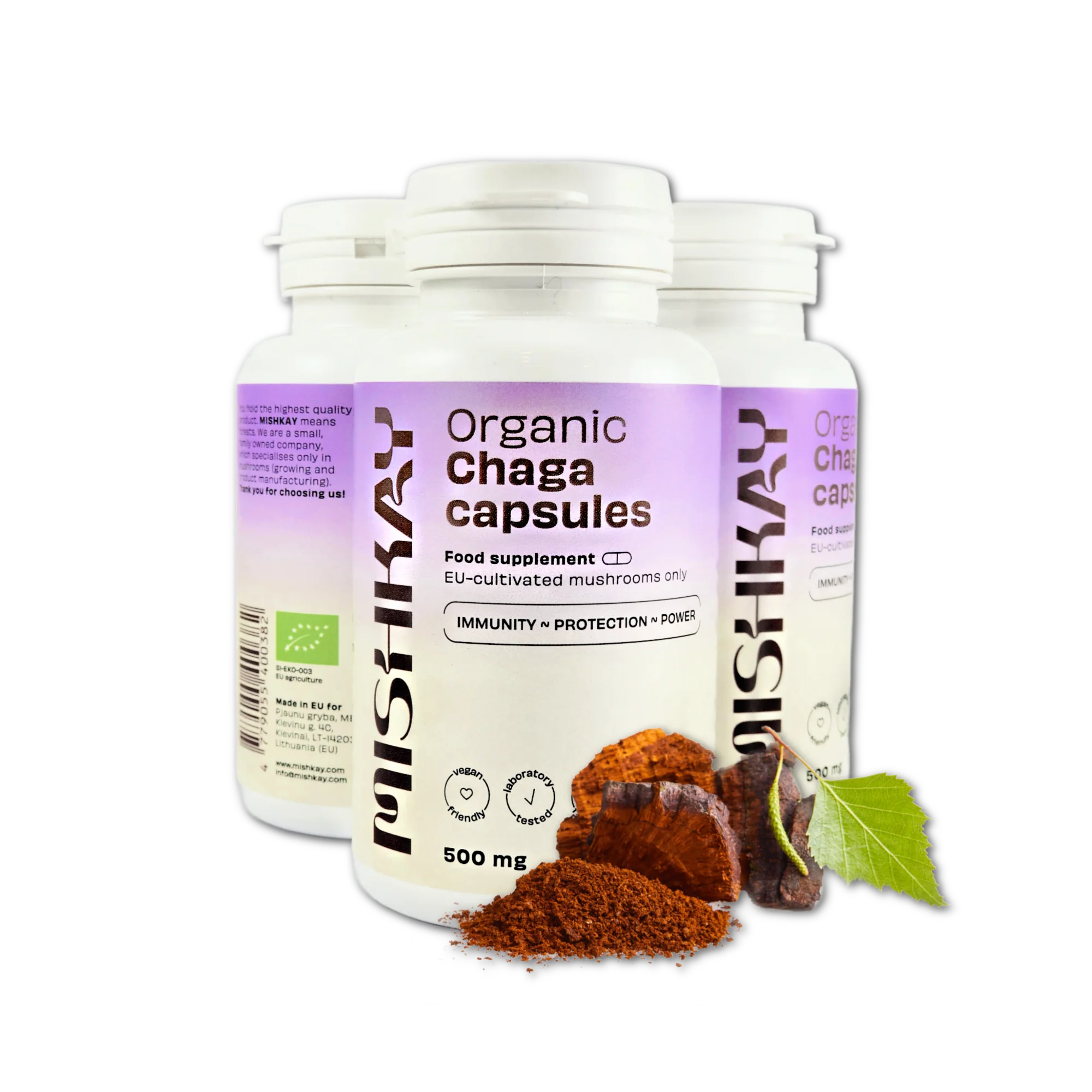 Chaga Capsules, 500mg. (90 capsules)